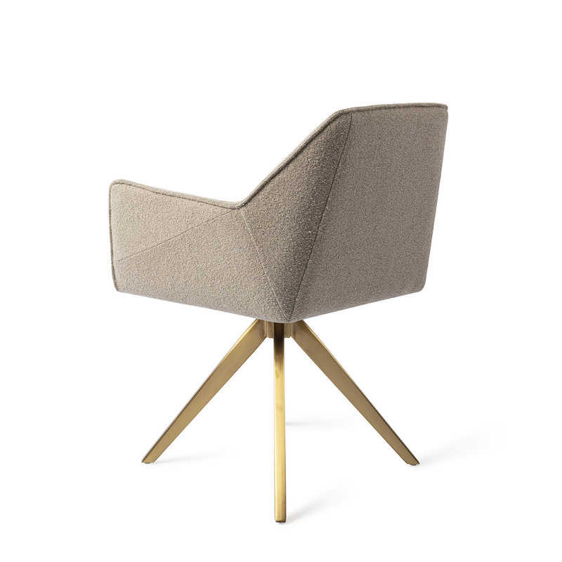 Jesper Home-collectie Tome Eetkamerstoel - Great Greige, Turn Gold