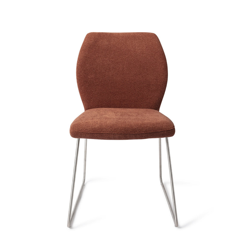 Jesper Home-collectie Ikata Eetkamerstoel Cosy Copper - Slide Steel