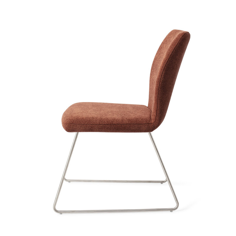 Jesper Home-collectie Ikata Eetkamerstoel Cosy Copper - Slide Steel