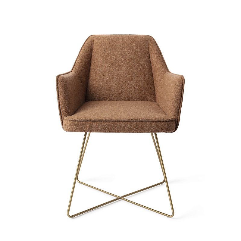 Jesper Home-collectie Tome Eetkamerstoel - Cinnamon Bun, Cross Gold