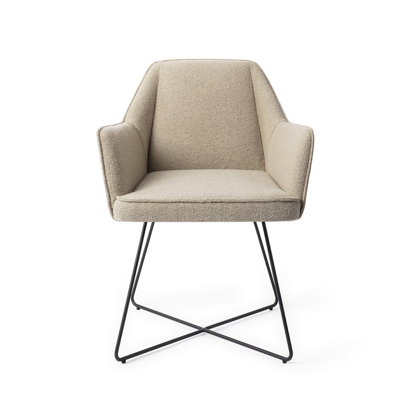 Jesper Home-collectie Tome Eetkamerstoel - Great Greige, Cross Black