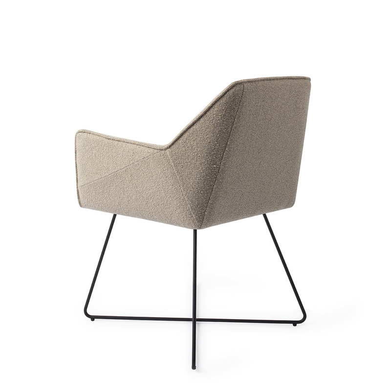 Jesper Home-collectie Tome Eetkamerstoel - Great Greige, Cross Black