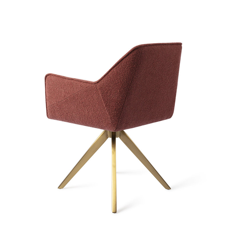Jesper Home-collectie Tome Eetkamerstoel - Shabby Saffron, Turn Gold