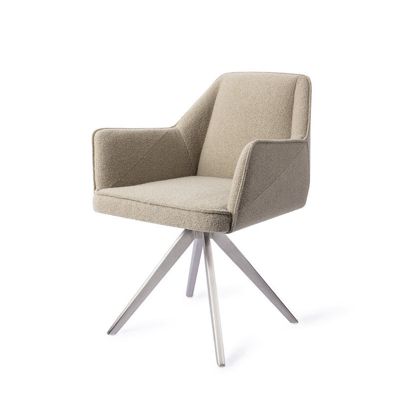 Jesper Home-collectie Tome Eetkamerstoel - Great Greige, Turn Steel