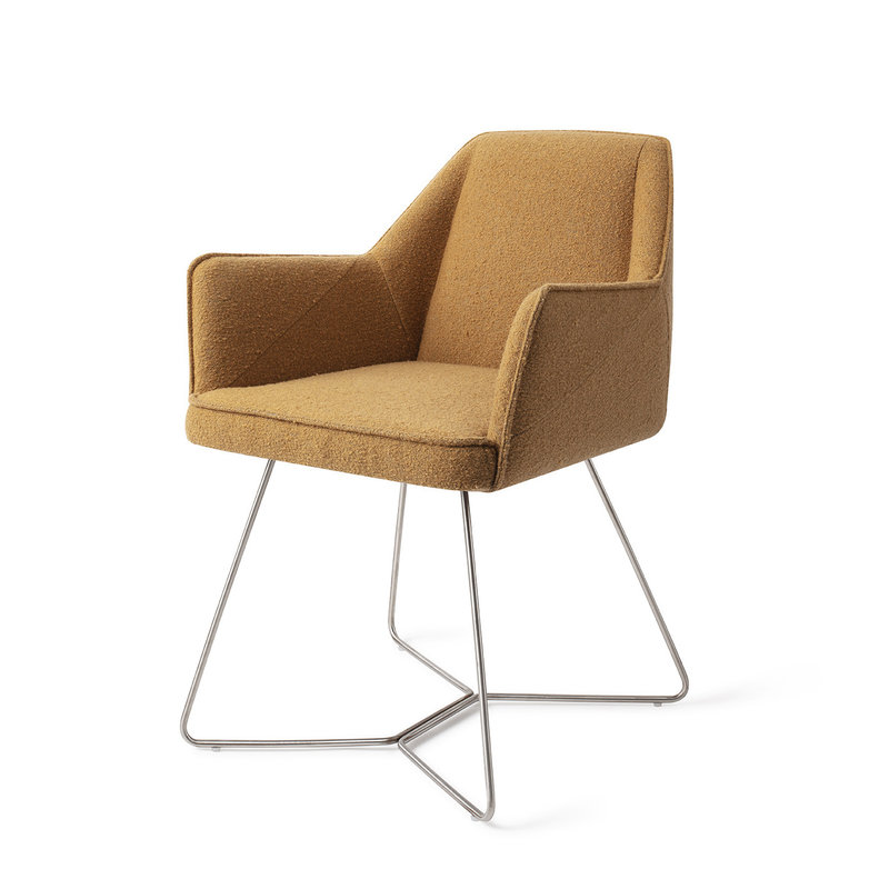 Jesper Home-collectie Tome Eetkamerstoel - Masai Giraffe, Beehive Steel