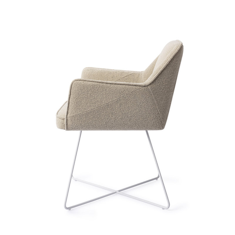 Jesper Home Tome Eetkamerstoel - Great Greige, Cross White