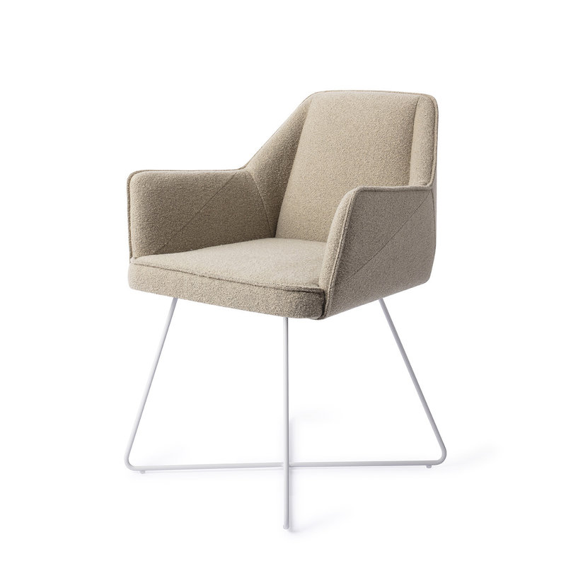 Jesper Home Tome Eetkamerstoel - Great Greige, Cross White