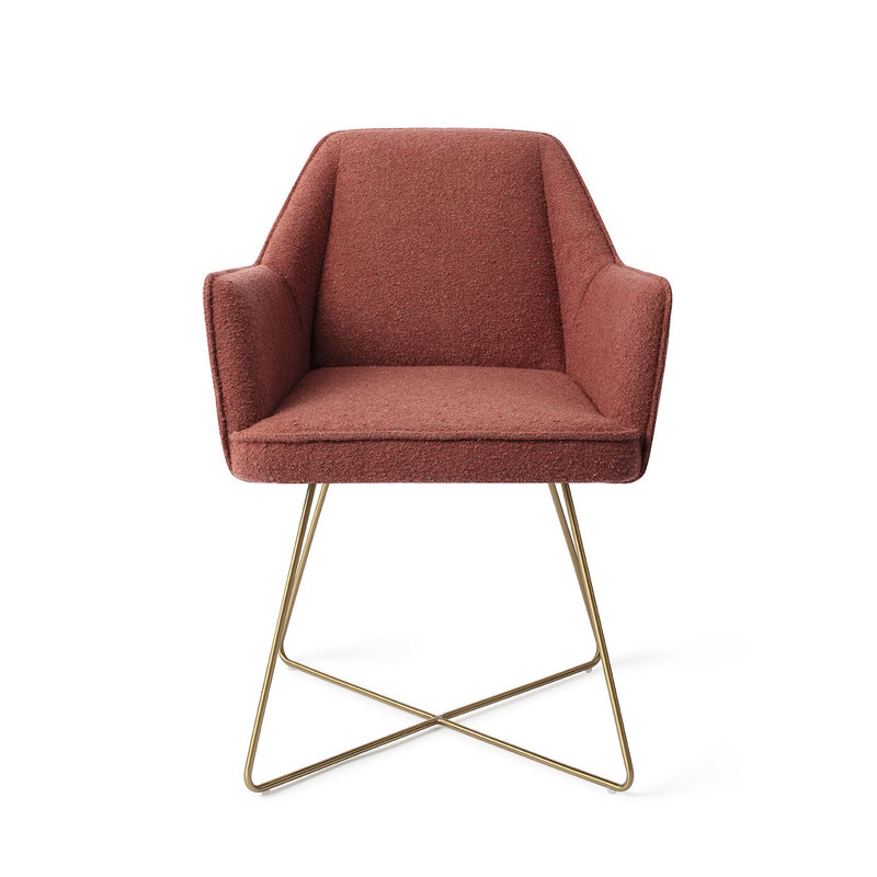 Jesper Home-collectie Tome Eetkamerstoel - Shabby Saffron, Cross Gold
