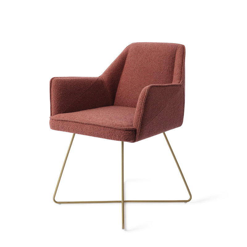 Jesper Home-collectie Tome Eetkamerstoel - Shabby Saffron, Cross Gold