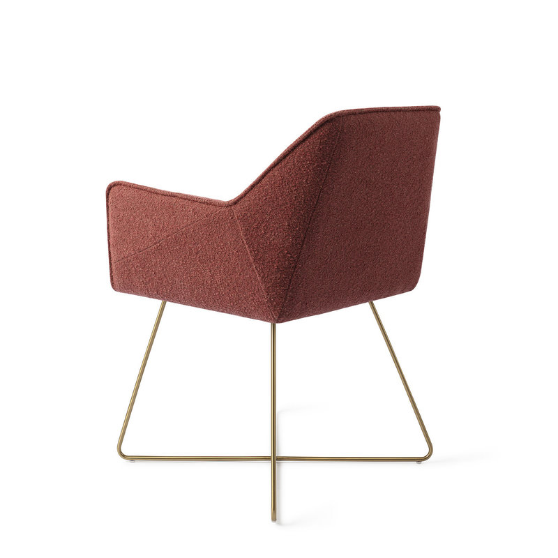 Jesper Home-collectie Tome Eetkamerstoel - Shabby Saffron, Cross Gold