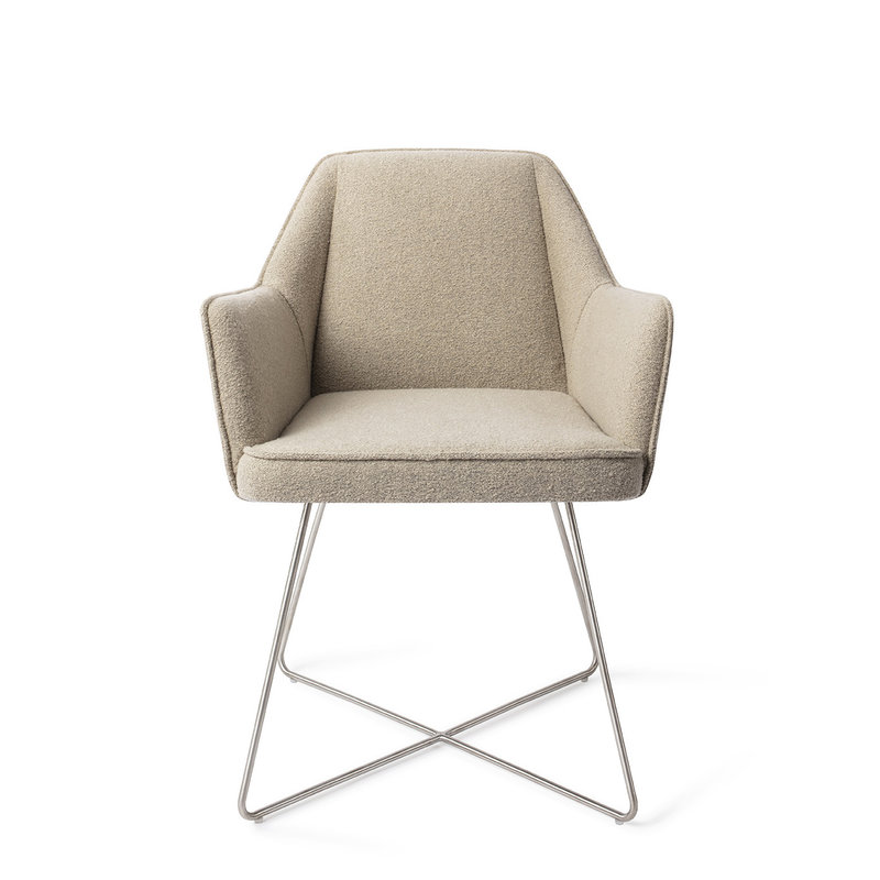 Jesper Home-collectie Tome Eetkamerstoel - Great Greige, Cross Steel