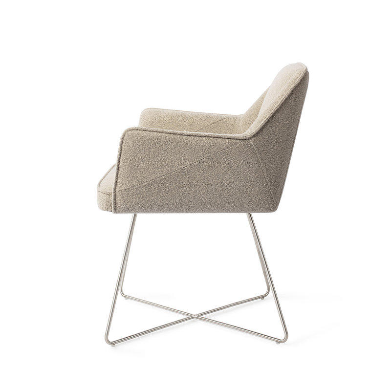 Jesper Home-collectie Tome Eetkamerstoel - Great Greige, Cross Steel