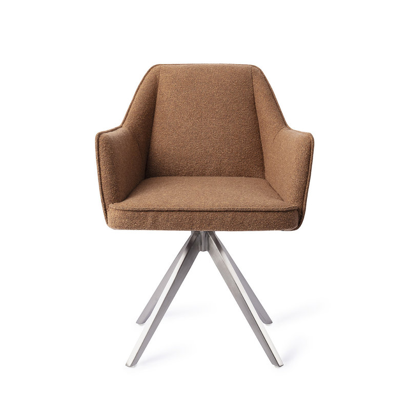 Jesper Home-collectie Tome Eetkamerstoel - Cinnamon Bun, Turn Steel