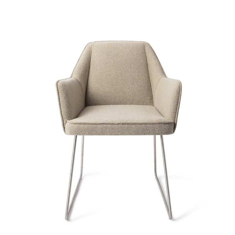 Jesper Home-collectie Tome Eetkamerstoel - Great Greige, Slide Steel