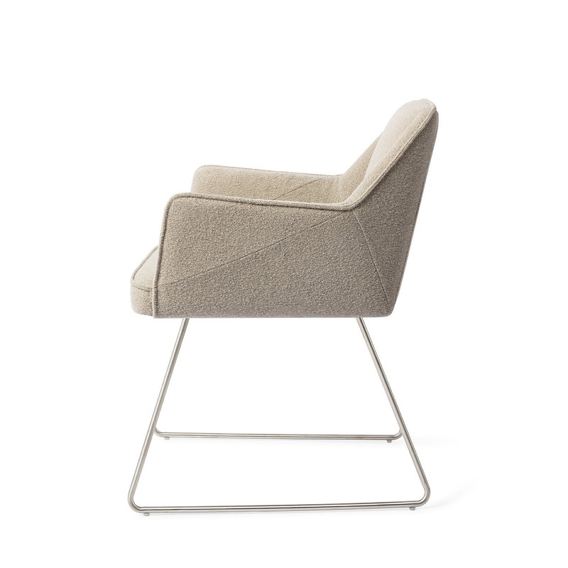Jesper Home-collectie Tome Eetkamerstoel - Great Greige, Slide Steel