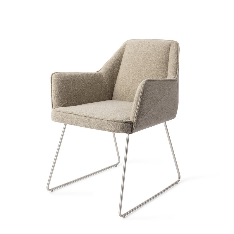 Jesper Home-collectie Tome Eetkamerstoel - Great Greige, Slide Steel