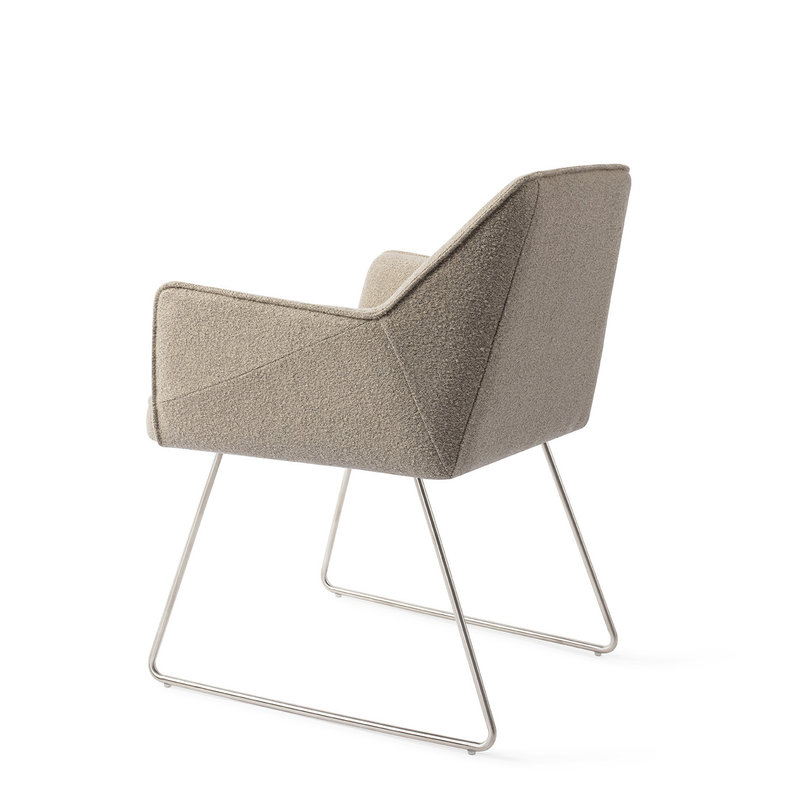 Jesper Home-collectie Tome Eetkamerstoel - Great Greige, Slide Steel