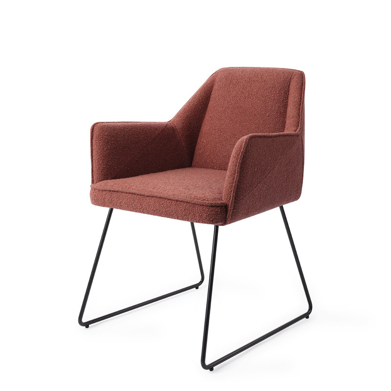 Jesper Home Tome Eetkamerstoel - Shabby Saffron, Slide Black