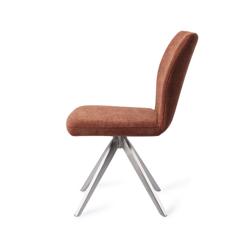 Jesper Home-collectie Ikata Eetkamerstoel Cosy Copper - Turn Steel