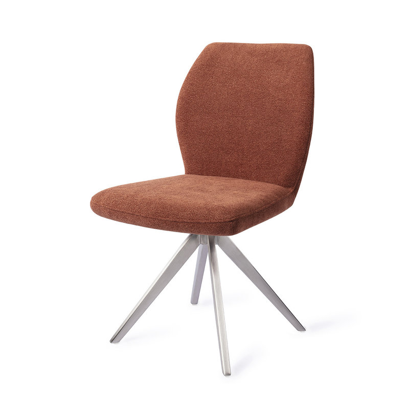 Jesper Home-collectie Ikata Eetkamerstoel Cosy Copper - Turn Steel