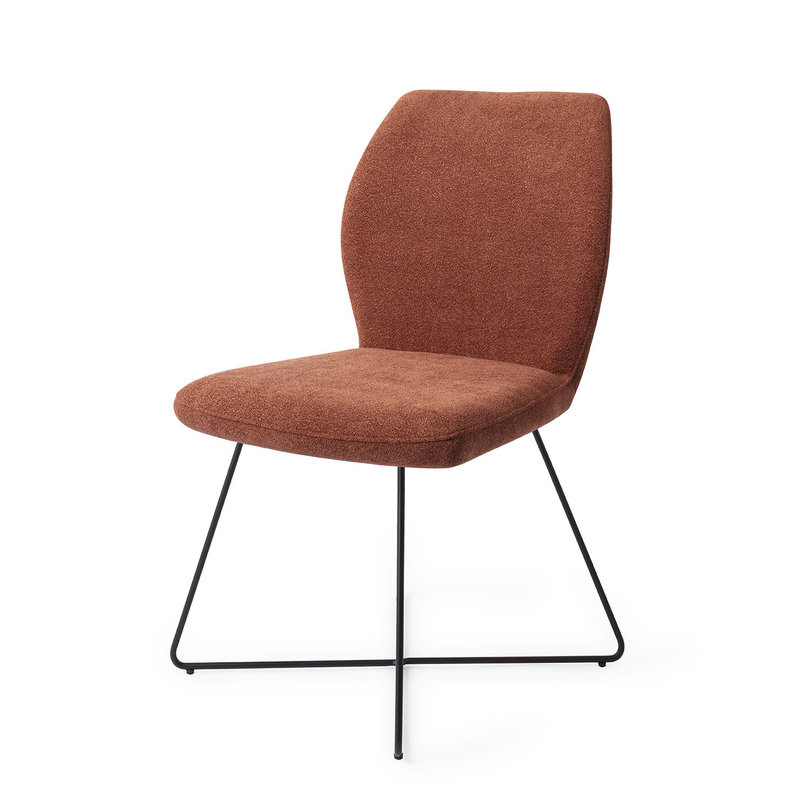 Jesper Home-collectie Ikata Eetkamerstoel Cosy Copper - Cross Black