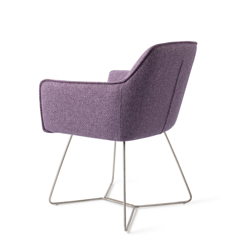 Jesper Home Hofu Eetkamerstoel -  Violet Daisy, Beehive Steel