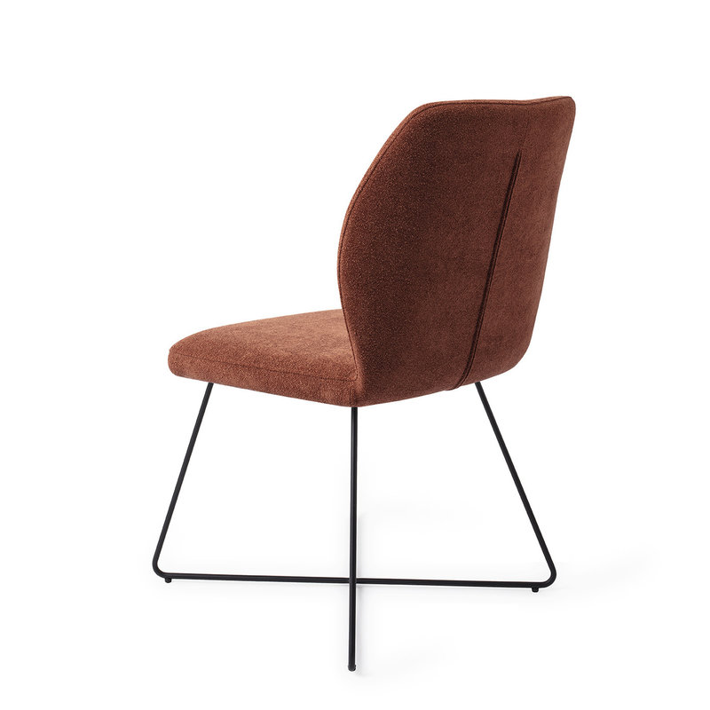 Jesper Home-collectie Ikata Eetkamerstoel Cosy Copper - Cross Black