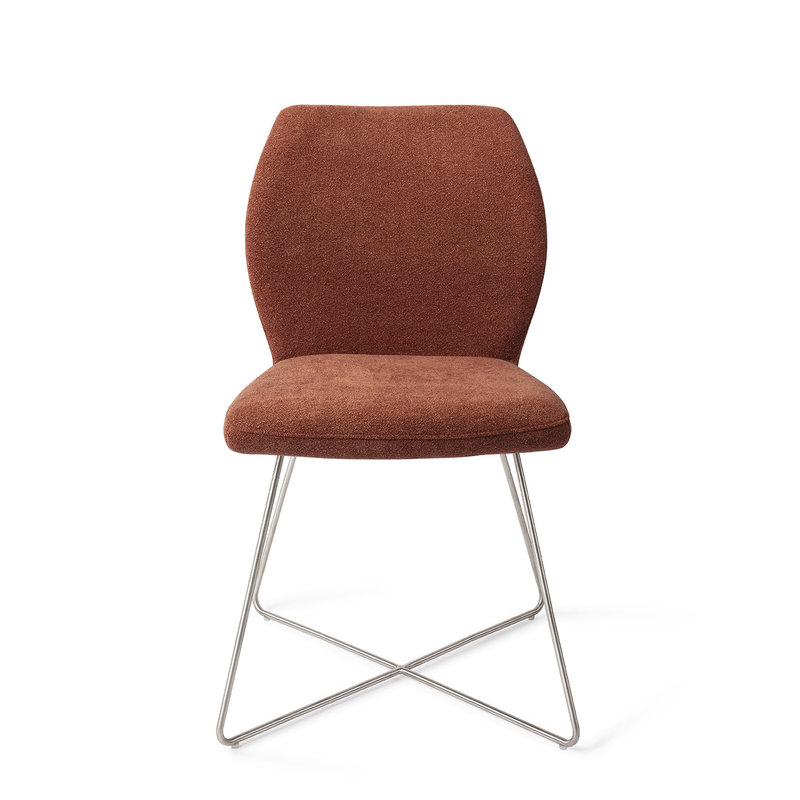 Jesper Home-collectie Ikata Eetkamerstoel Cosy Copper - Cross Steel