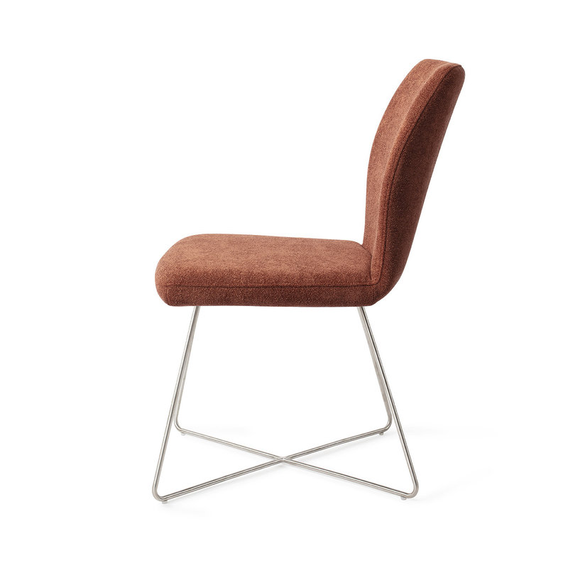 Jesper Home-collectie Ikata Eetkamerstoel Cosy Copper - Cross Steel