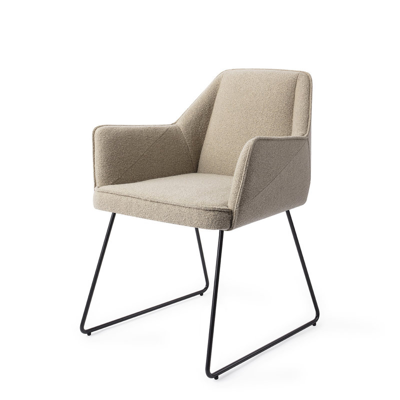 Jesper Home-collectie Tome Eetkamerstoel - Great Greige, Slide Black