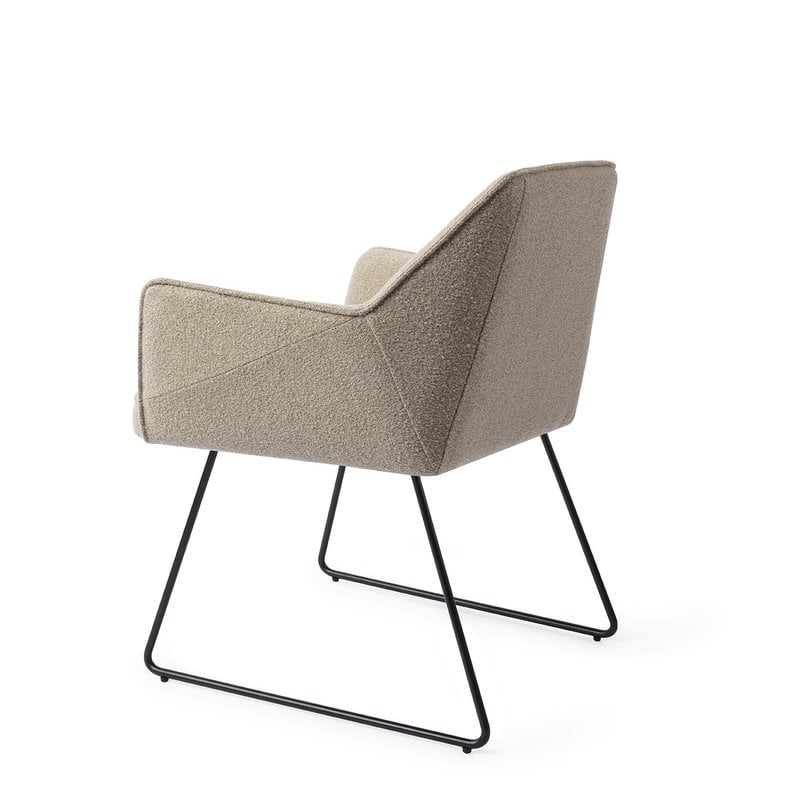 Jesper Home Tome Eetkamerstoel - Great Greige, Slide Black