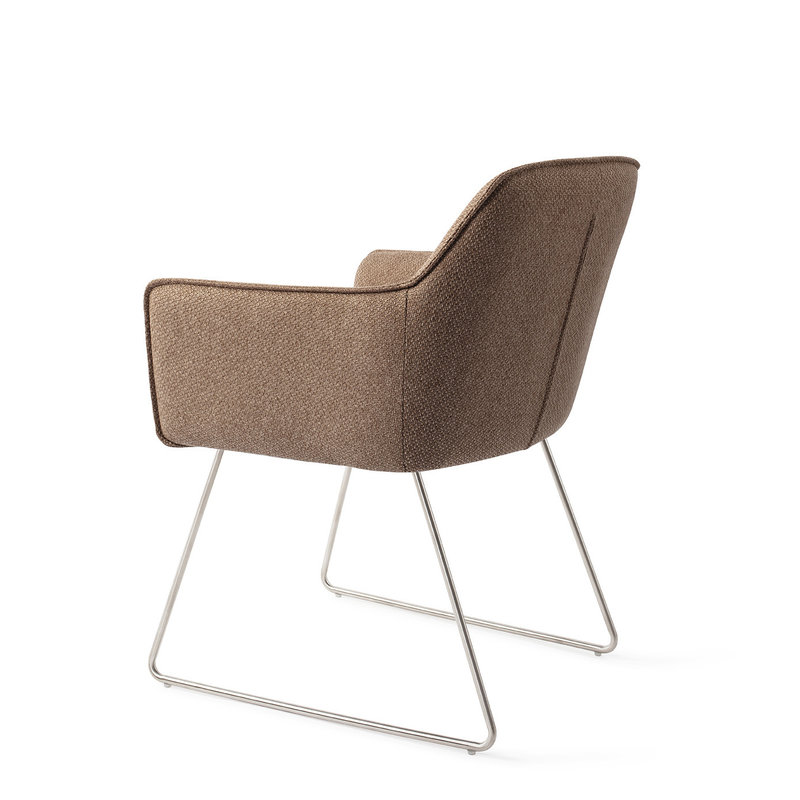 Jesper Home-collectie Hofu Eetkamerstoel -  French Toast, Slide Steel