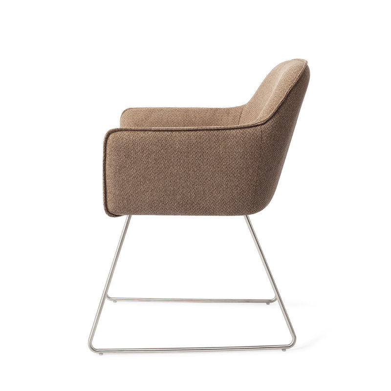 Jesper Home-collectie Hofu Eetkamerstoel -  French Toast, Slide Steel