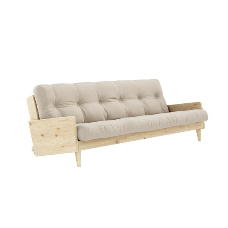 Karup Design-collectie INDIE CLEAR LACQUERED W. 5-LAYER MIXED MATTRESS FUDGE BROWN