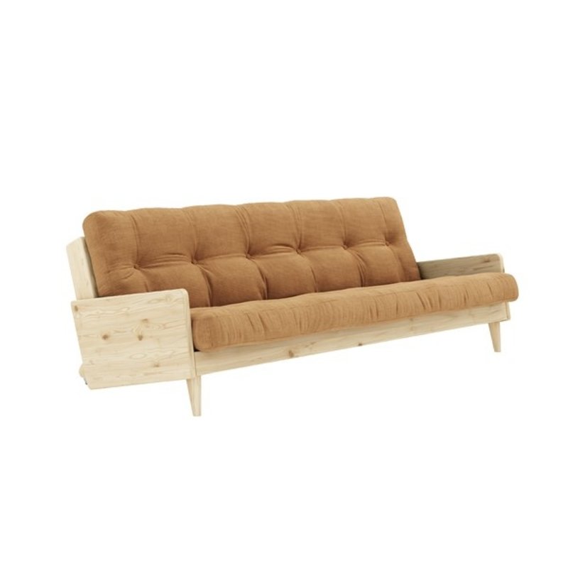 Karup Design-collectie INDIE CLEAR LACQUERED W. 5-LAYER MIXED MATTRESS FUDGE BROWN