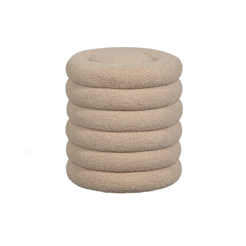 WOOOD-collectie Carly Pouf Teddy Sand