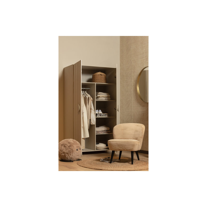 WOOOD-collectie Noah 2-drs Kast Geborsteld Grenen Dust [fsc]