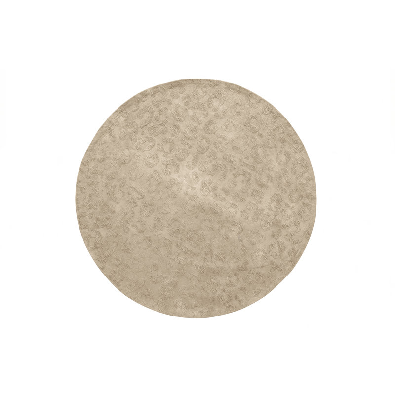WOOOD-collectie Cato Rug Round With Panther Design Sand Ø150cm