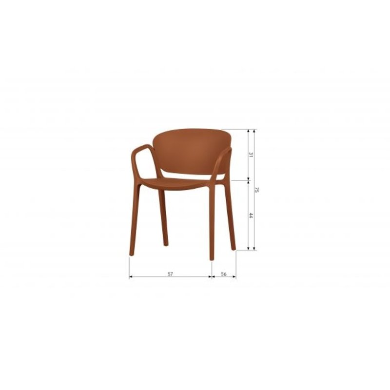 WOOOD-collectie Set of 4 - Bent Chair Plastic Terra