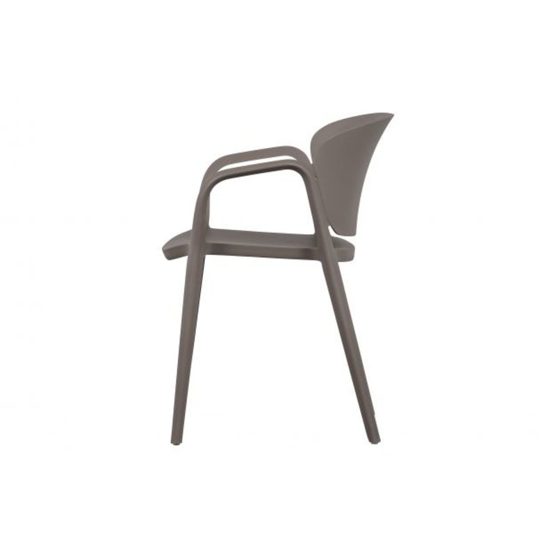 WOOOD-collectie Set of 4 - Bent Chair Plastic Taupe