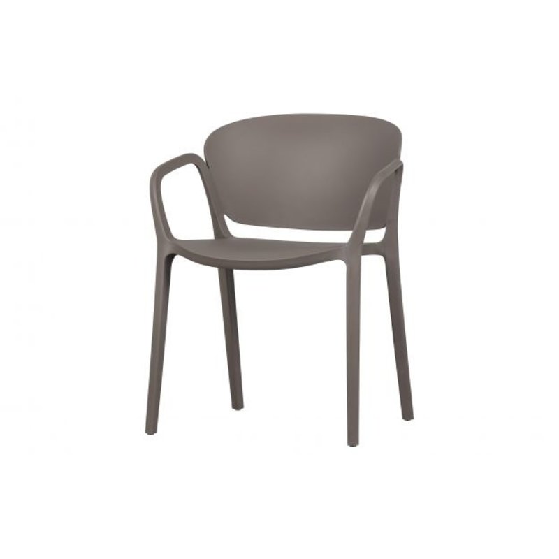 WOOOD-collectie Set of 4 - Bent Chair Plastic Taupe