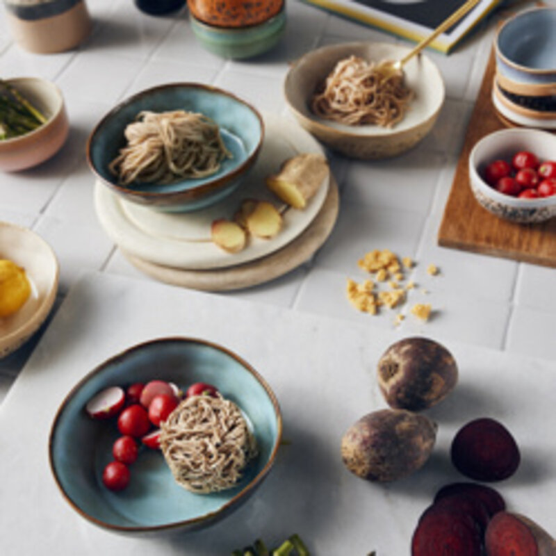 HKLIVING-collectie 70s servies pasta schaal lagune (set van 2)