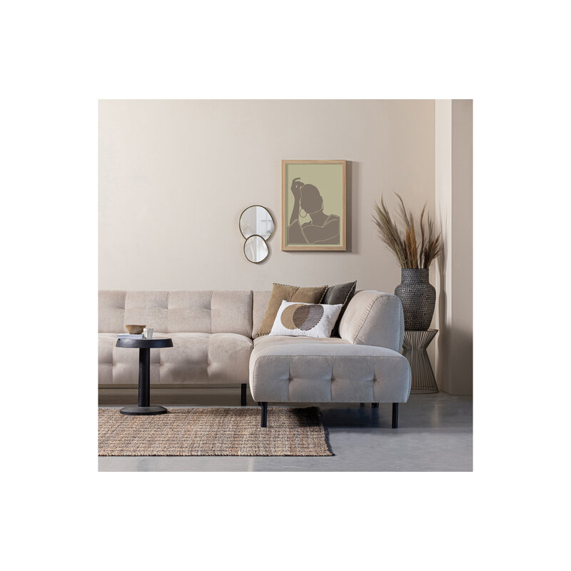 WOOOD-collectie Nanne Bijzettafel Mango Hout Zwart Met Marmer Top