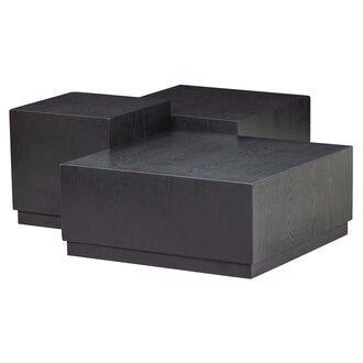 WOOOD Set V 3 - Pim Bijzettafels Hout Zwart