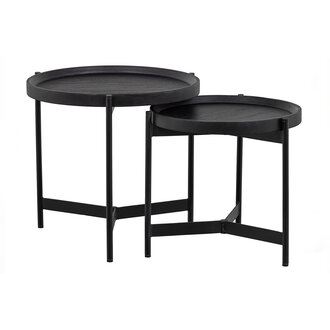 WOOOD Set V 2 - Lizzy Bijzettafel Mango Hout Zwart