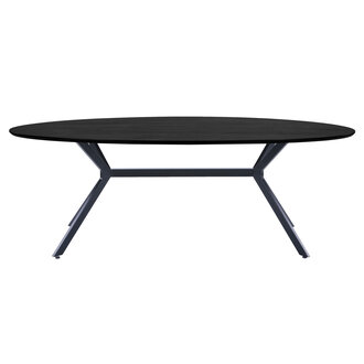WOOOD Exclusive Bruno Dining Table Oval Mdf Black 220x100cm