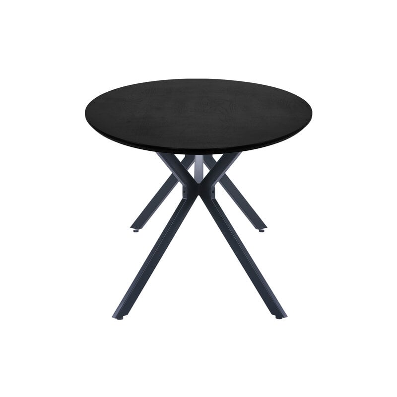 WOOOD-collectie Bruno Eettafel Ovaal Mdf Zwart 220x100cm