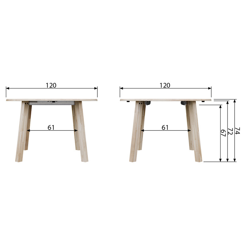 WOOOD-collectie Lange Jan Ø Extendable Dining Table Oak Sydney [fsc]