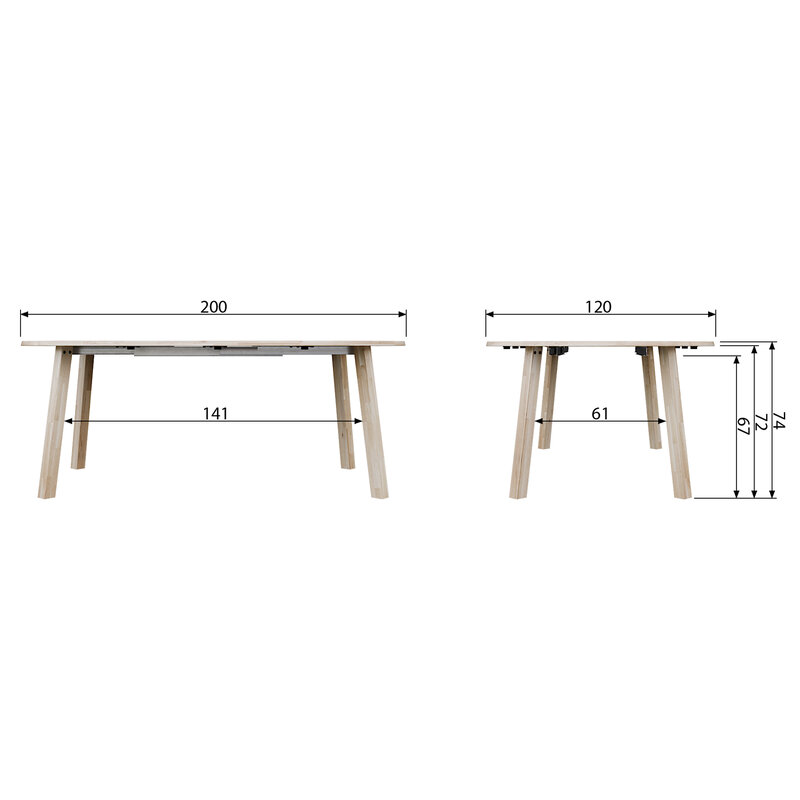 WOOOD-collectie Lange Jan Ø Extendable Dining Table Oak Sydney [fsc]