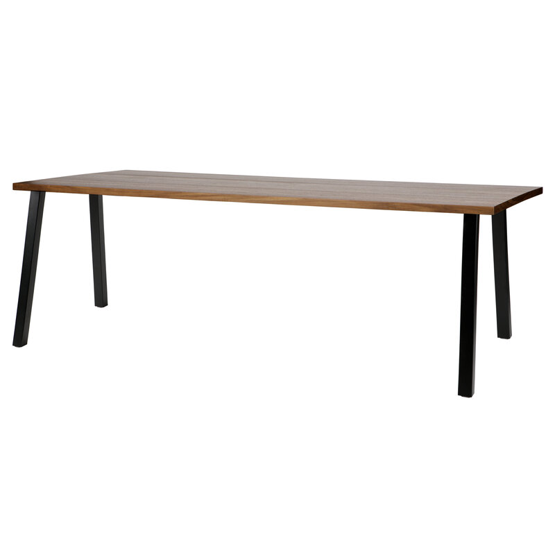 WOOOD Exclusive-collectie James Eettafel Noten Met A-poot Metaal 200x90